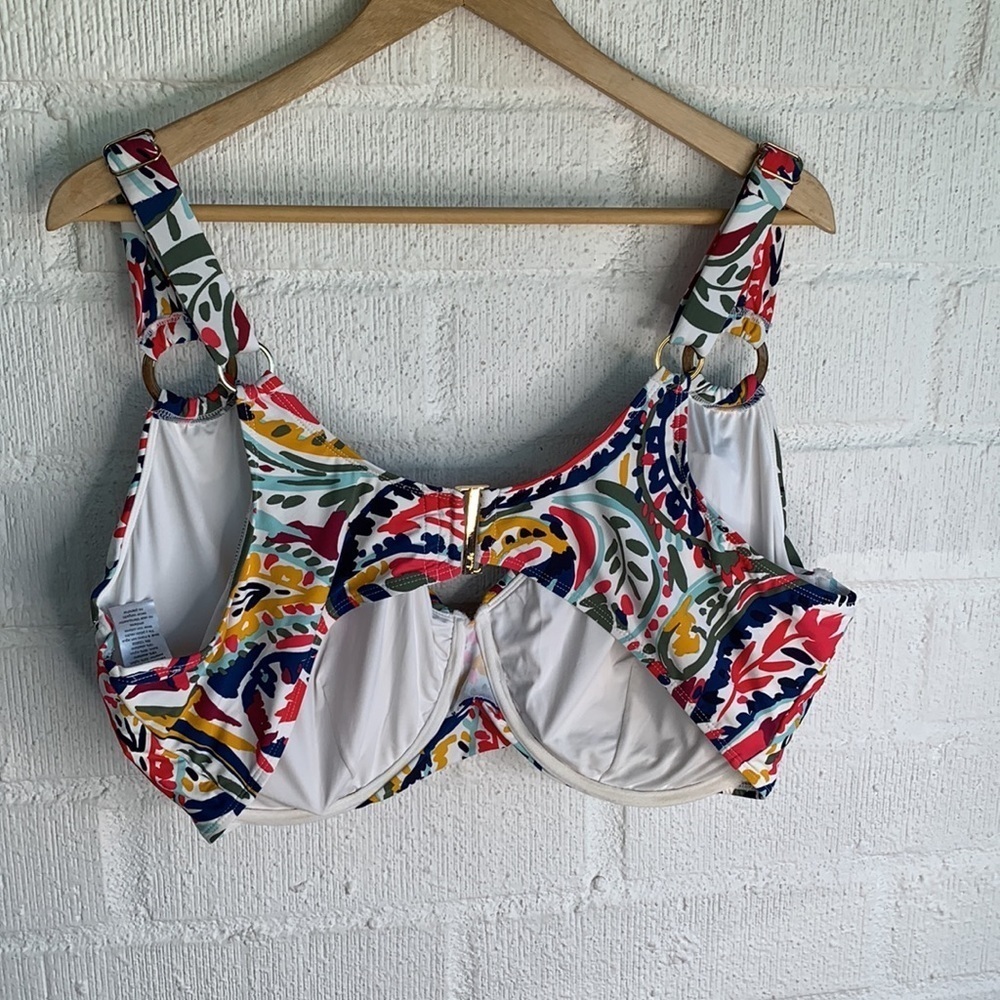 Anne Cole Colorful Underwire Twist Front Bikini Bright Swim Top sz 22 W - Picture 6 of 10